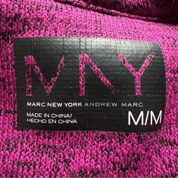 Marc New York Fuchsia Purple Black Heathered Full Zip Up Jacket Women's size M - Picture 3 of 8